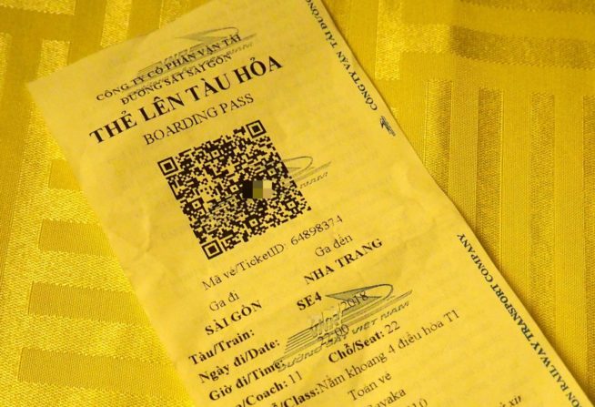 ベトナム鉄道のチケット