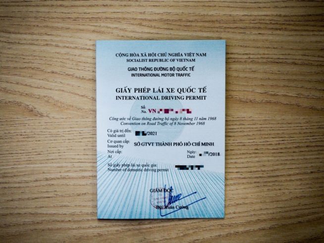 ベトナムの国際運転免許証